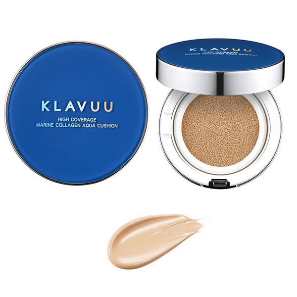 Phấn Nước Klavuu Blue Pearlsation High Coverage Marine Collagen Aqua Cushion 12g