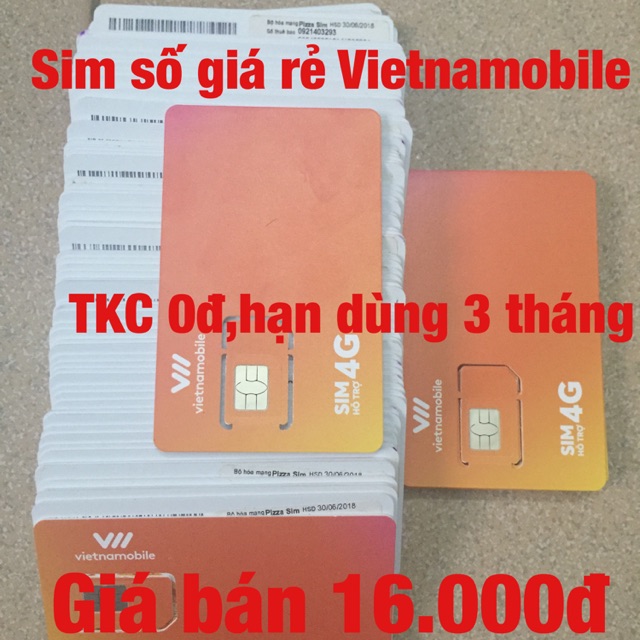 Sim số giá rẻ Vietnamobile 0đ