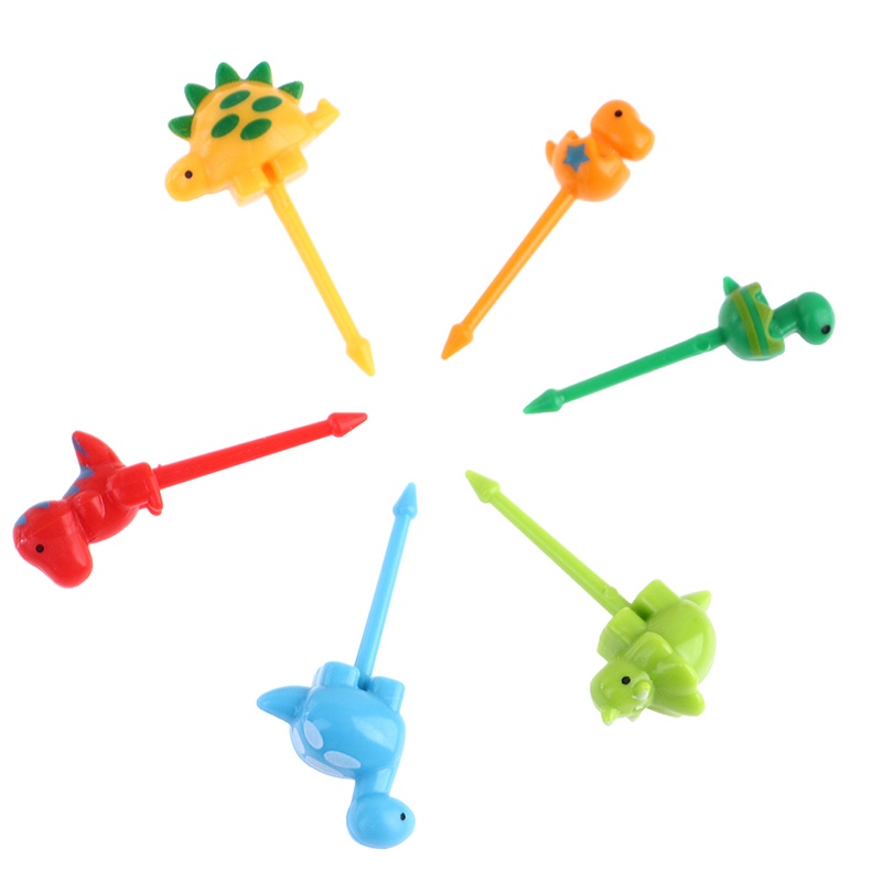 [INVN]6 pieces Baby cartoon animal lunch sign decorative fork fruit sign