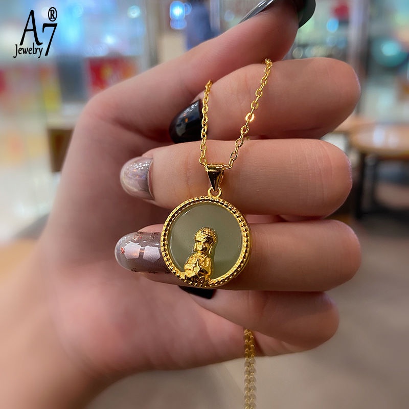 Vòng cổ Mạ Bạc 925 Mặt Phật Phong Cách Cổ Điển