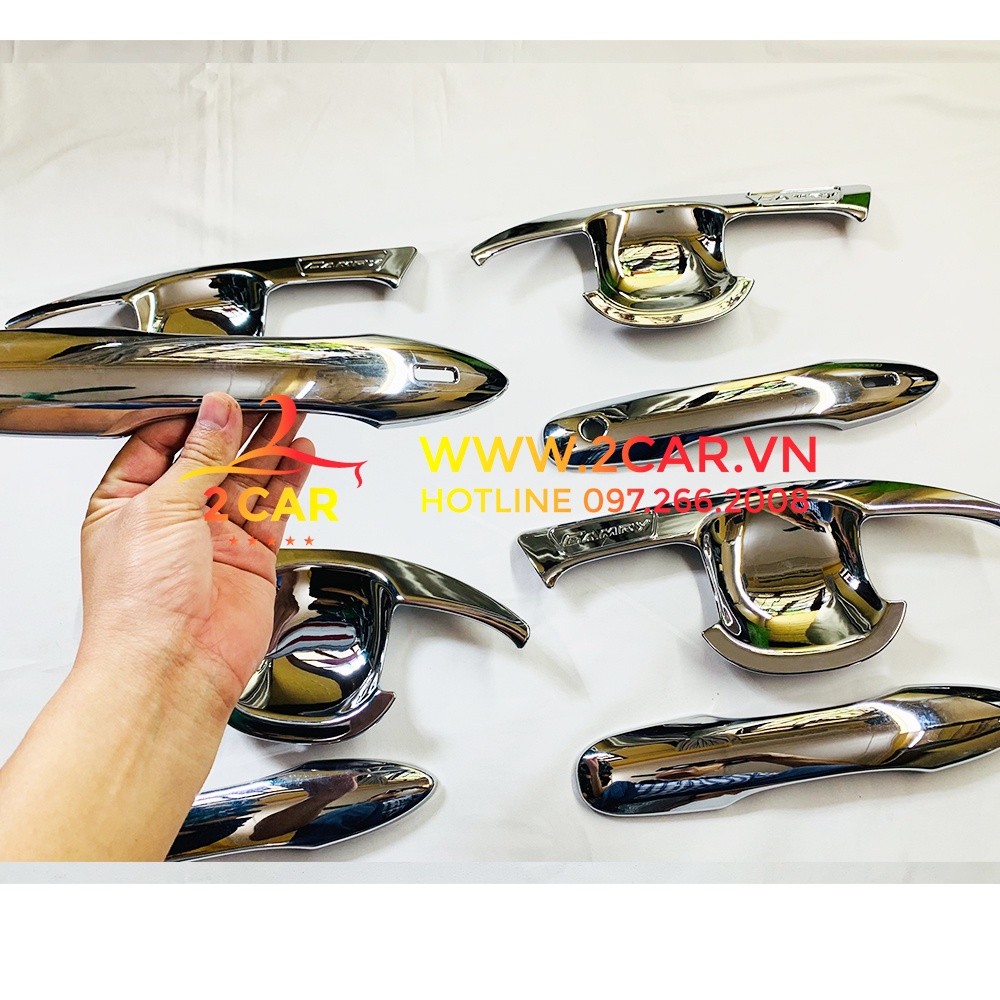 Ốp tay nắm, hõm cửa xe Toyota Camry 2019 - 2021 mạ crom cao cấp