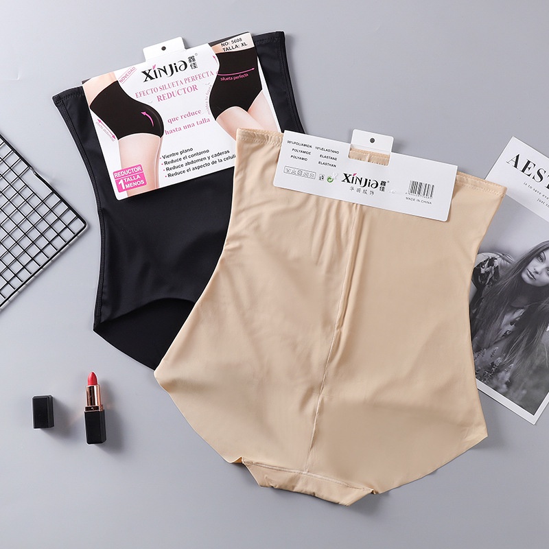 Quần Lót Lụa Lưng Cao Định Hình Eo Không Đường May Giữ Ấm Thoáng Khí Cho Nữ