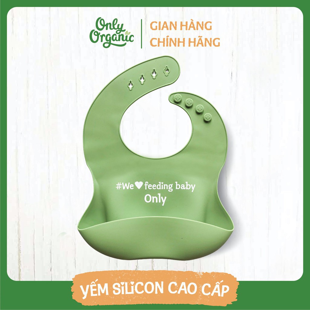 Yếm nhựa silicon siêu mềm Silicon Bib có máng hứng chính hãng - Bee house