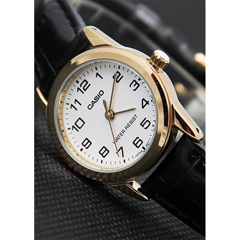 Đồng hồ nữ dây da Casio chính hãng Anh Khuê LTP-V001GL-7BUDF