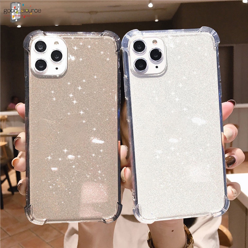 Đối với iPhone 11 12 13 Pro max X XR XS Max SE 2020 8 7 Plus 12 13 Mini Phone Case Glitter Chống sốc trong suốt TPU mềm