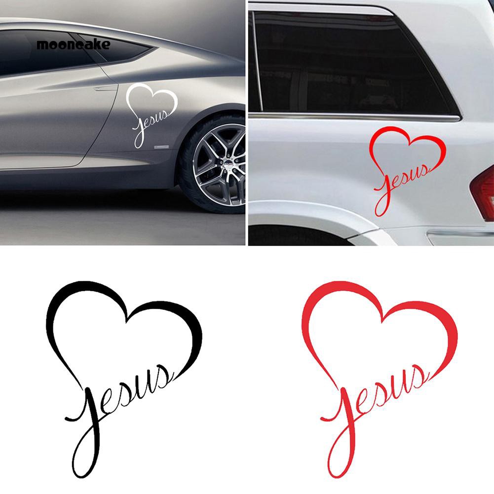 ☼Bánh Trung Thu☼Miếng Dán Hình Trái Tim Jesus Chống Nước Có Thể Tháo Gỡ Trang Trí Xe Hơi