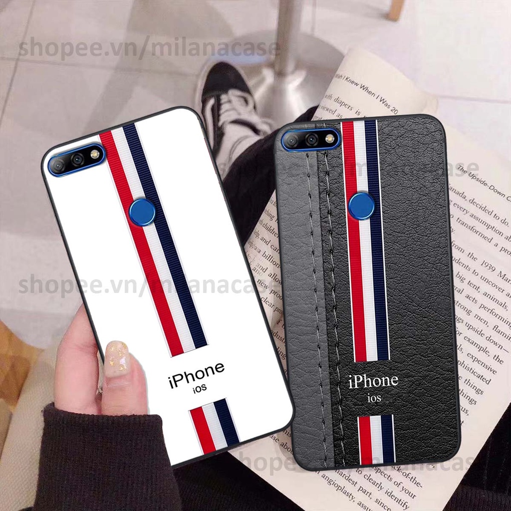 Ốp Huawei Y7 Prime 2018 / Y7 Pro 2018 in giả da phong cách thể thao, cá tính, thời trang