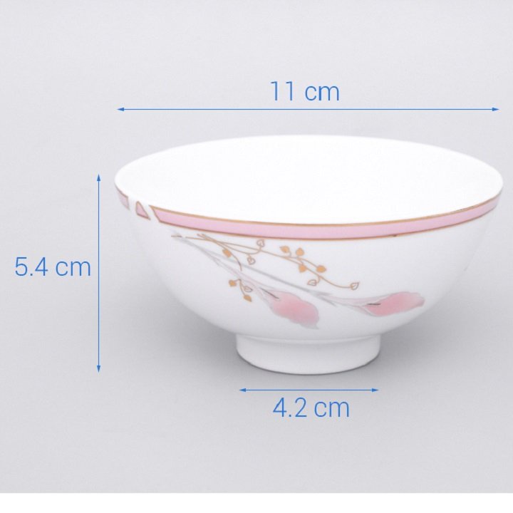 Bộ 6 Chén cơm sứ 11 cm Chuan Kao 1012 cao cấp