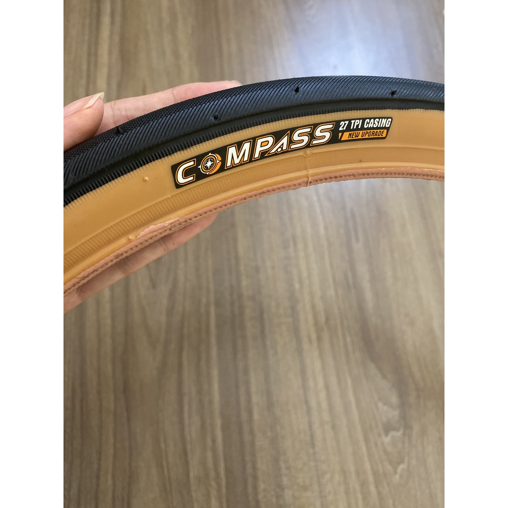 Lốp xe đạp, vỏ xe đạp hông vàng Compass 20inch 406 20X1.35, 451 20x1 3/8