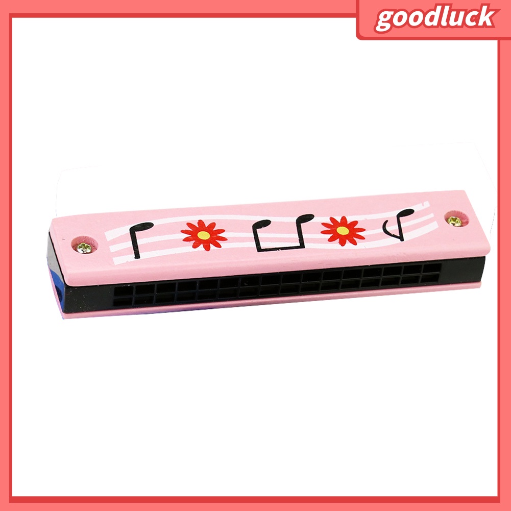 Kèn Harmonica 16 lỗ bằng gỗ họa tiết trái cây giáo dục sớm cho bé