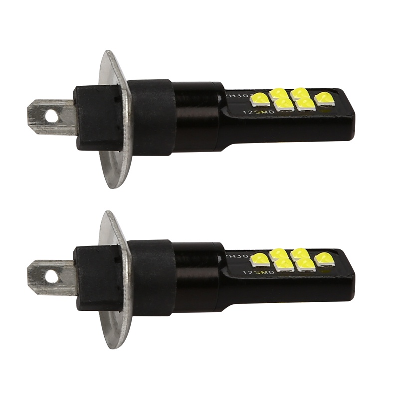 2 cái H1 Bóng đèn Led ô tô 12V-24V 12Smd 3030 Chipset,W5W Bóng đèn194 Bóng đèn Led cho đèn sương mù Màu trắng