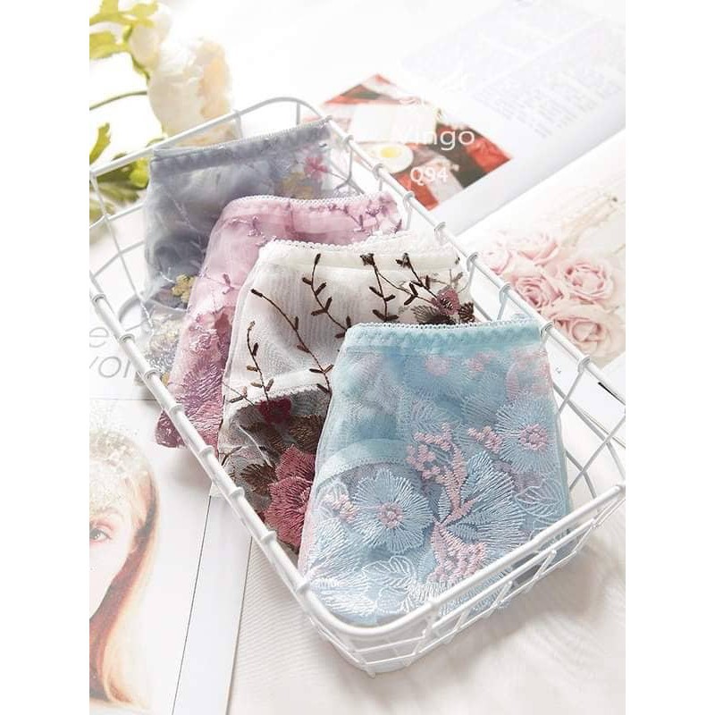 Quần lót ren thêu hoa cao cấp ✨FREESHIP✨Chất ren mềm kháng khuẩn, Xuyên thấu, Gợi cảm
