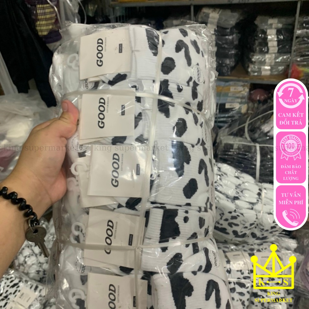 TẤT NỮ HOẠ TIẾT BÒ SỮA TRENDING SIÊU HOT MÃ TN001