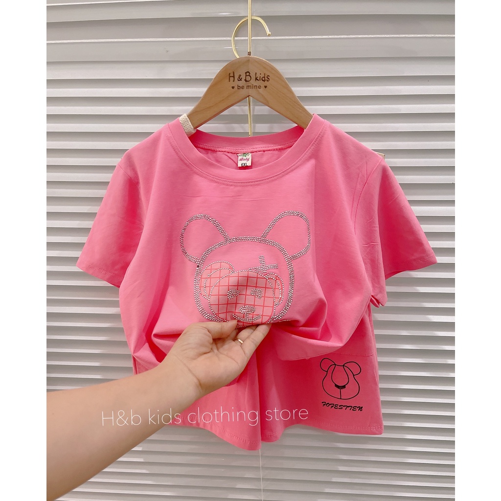 18-25kg Bộ Cộc Tay Bé Gái, Bé Trai Size Đại Chất Cotton QC Hình Gấu Form Rộng Thoải Mái, Đồ Bộ Mặc Hè Bé Đại Cồ - AN.KID