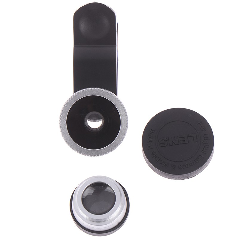 [bigapple]1set universal clip 3in1 HD fisheye camera wide-angle phone lens phone accessory adore