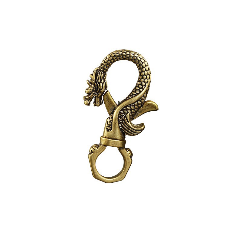 Móc Khoá Phong Thủy, Móc Khoá Thắt Lưng Bằng Đồng Hình Vòi Đầu Rồng