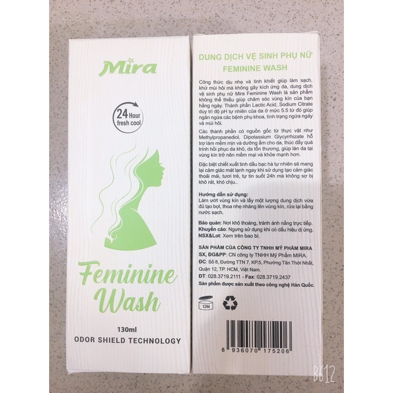 Dung dịch vệ sinh phụ nữ Mira Feminine Wash 130ml