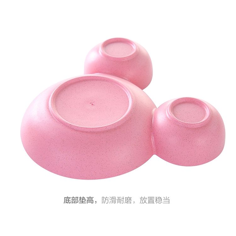 Bát đựng đồ ăn bằng sợi rơm họa tiết Mickey hoạt hình thiết kế sáng tạo làm quà tặng cho bé