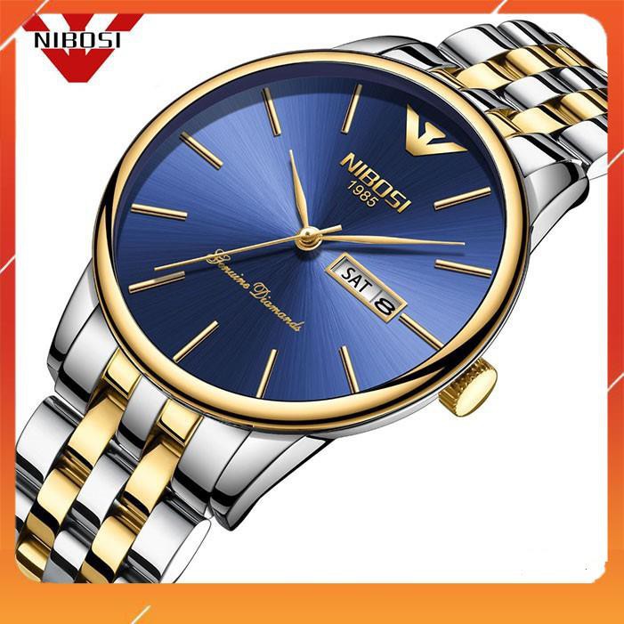 ĐỒNG HỒ NAM NIBOSI SIÊU MỎNG DÂY VỎ INOX NGUYÊN KHỐI HÀNG HÃNG FULL BOX