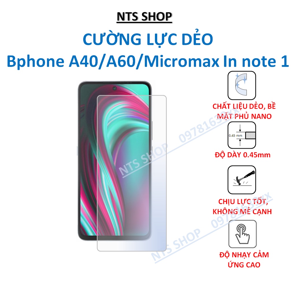 Cường lực dẻo Bphone A40/A60/ Micromax In note 1 NTS Shop