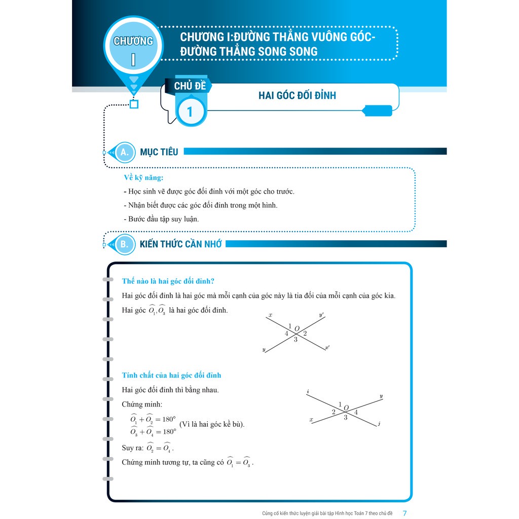 Sách Củng cố kiến thức luyện giải bài tập Hình học Toán 7 (theo chủ đề)