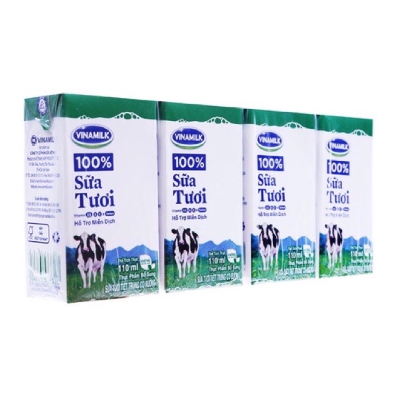 Thùng sữa tươi vinamilk 100% nhỏ có đường 48hộp x110ml