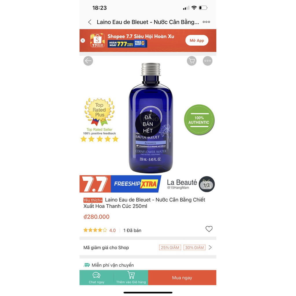 Nước hoa hồng organic Laino Eau de Bleuet chưng cất tự nhiên từ hoa thanh cúc chăm sóc làn da và đôi mắt siêu nhạy cảm | BigBuy360 - bigbuy360.vn