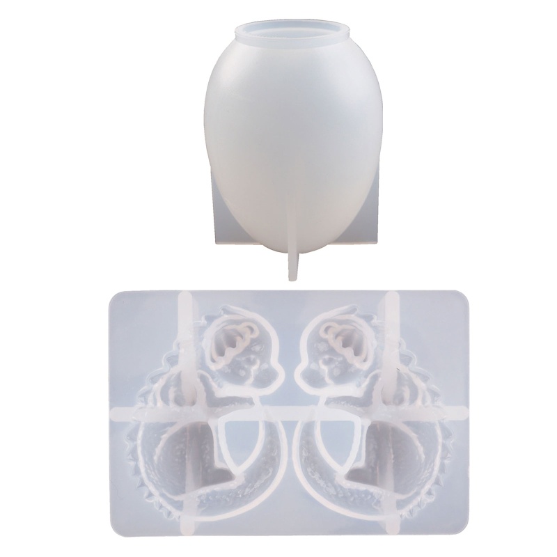 Khuôn silicone tạo hình quả trứng có đèn LED và đế trưng bày đồ thủ công DIY