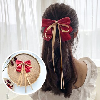 KMHO Kẹp tóc nơ lớn với ruy băng bằng lụa Satin thời trang cho nữ kẹp tóc phụ kiện tóc trang sức hàn quốc
