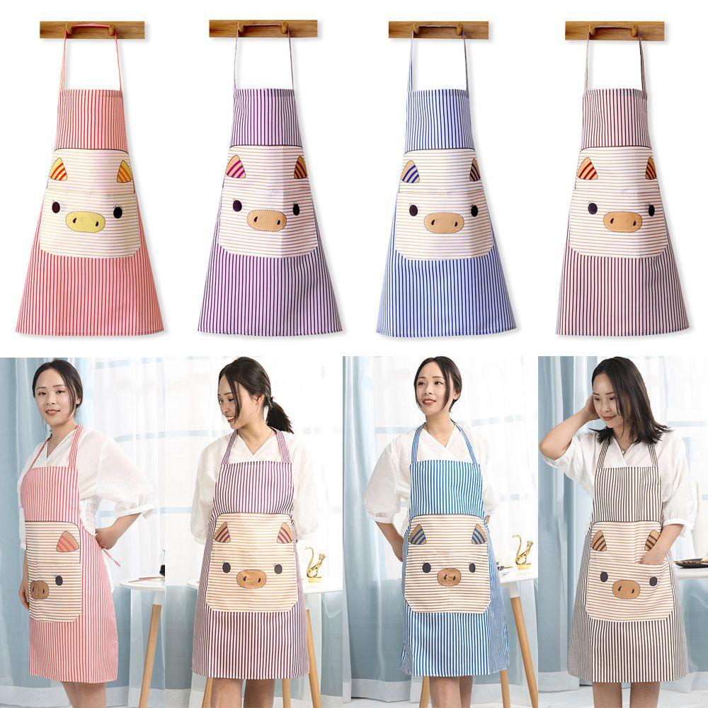 Tạp Dề Nấu Ăn Bằng Polyester Chống Nước Chống Dầu In Hình Heo Hoạt Hình Cho Nhà Bếp