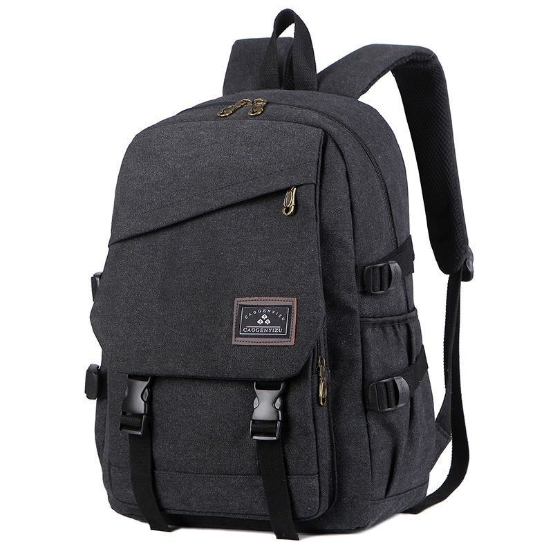 Hàng Mới Về Ba Lô Canvas Đi Học / Du Lịch Sức Chứa Lớn / Vừa 15.6 Inch Chống Mài Mòn Thiết Kế Đơn Giản Thời Trang Cho Nam Và Nữ