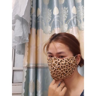 Khẩu trang da beo vân 3D siêu đẹp