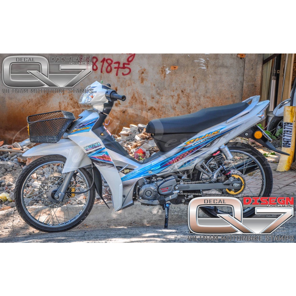 Tem Rời Sirius 110 Trắng Xanh