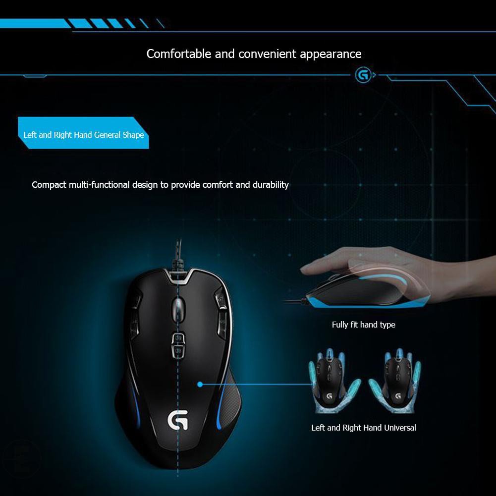 Logitech G300s Ambidextrous Optical Gaming Mouse 9 Programmable Buttons