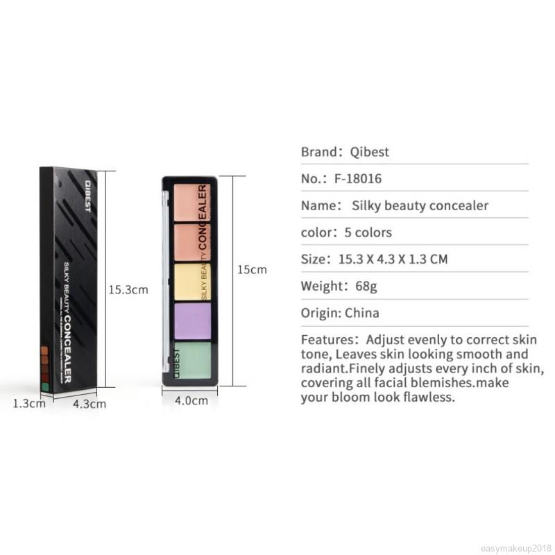 Bảng Kem Che Khuyết Điểm 5 Màu Qibest | BigBuy360 - bigbuy360.vn