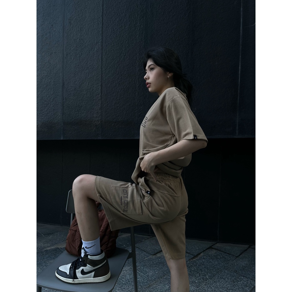 Đồ bộ local brand thun tổ ong Essentials City Cycle chất cotton form rộng nam nữ oversize unisex