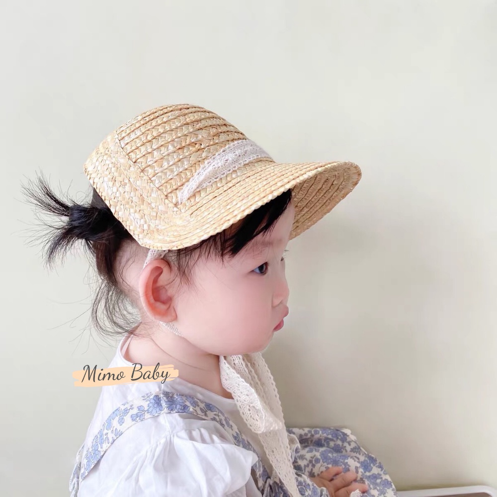 Mũ cói nửa đầu buộc dây phong cách hàn quốc cho bé MH158 Mimo Baby