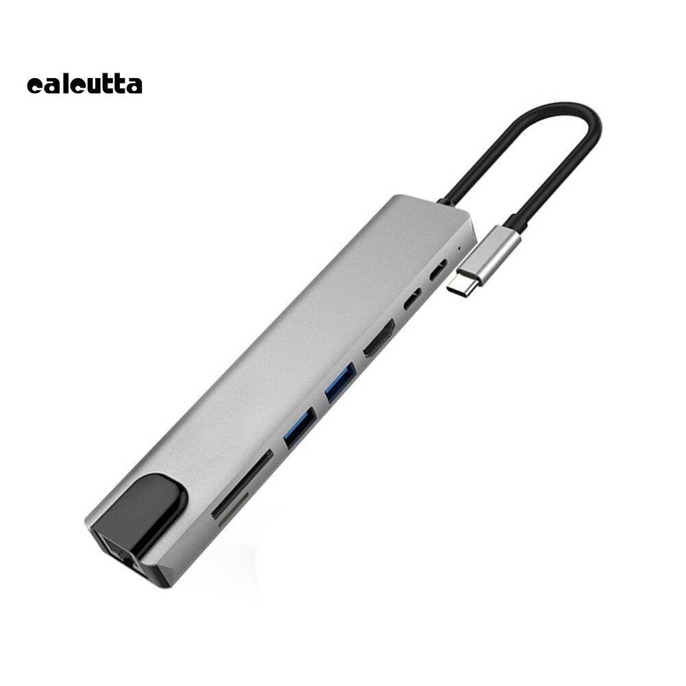 Bộ Chuyển Đổi Đa Năng 8 Trong 1 Từ Cổng Type-C Sang Hdmi RJ45 Usb 3.0 TF PD Tiện Lợi