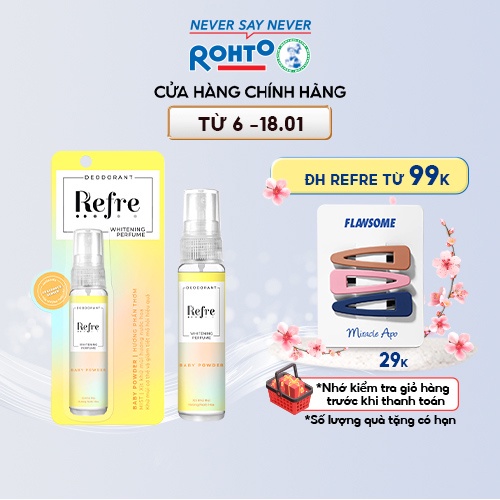 [Mã FMCGMALL -8% đơn 250K] Xịt khử mùi dưỡng trắng hương nước hoa Refre 30ml/chai