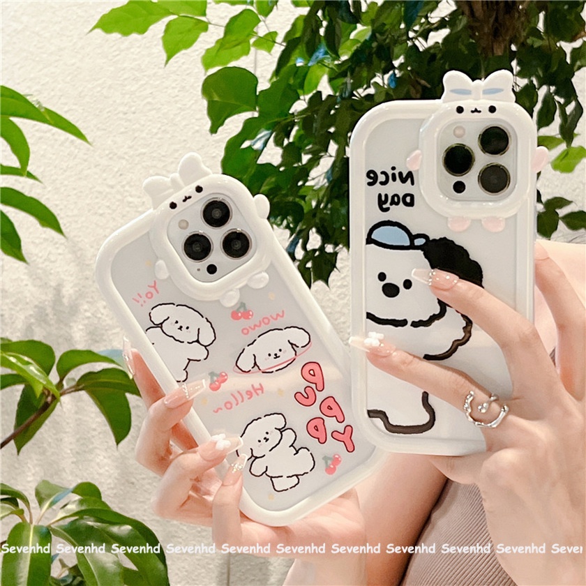 Ốp Điện Thoại Mềm Hình Quái Vật Đội Mũ Trắng Cho iPhone 14 13 12 11 Pro Max Xs Max Xr X 7 8 6 6s Plus