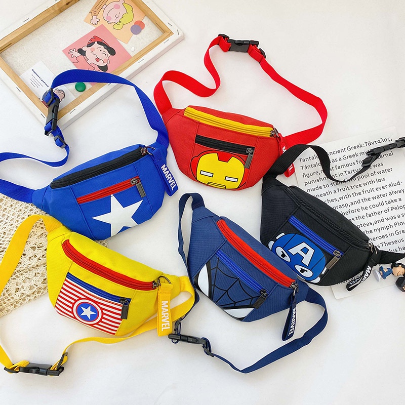Túi Đeo Chéo In Họa Tiết Người Nhện/ Captain America Thời Trang Cho Bé