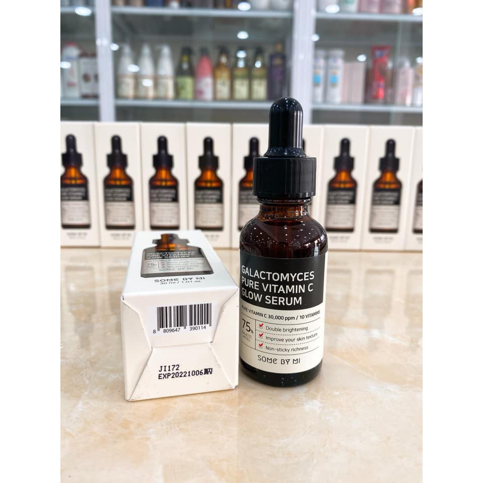 Tinh Chất Serum Some By Mi Galactomyces Pure Vitamin C Glow Dưỡng Trắng, Chống Lão Hóa Sáng Mịn Da 30ml