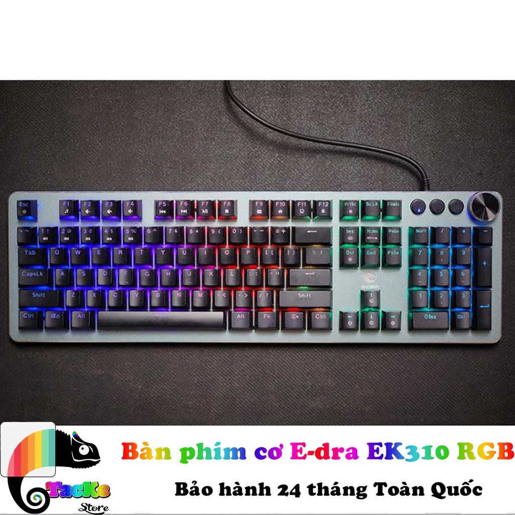 Bàn phím cơ E-Dra EK310 RGB I BH 24 Tháng chính hãng Toàn Quốc  I Gaming Mechanical Keyboard Edra EK310 RGB LED