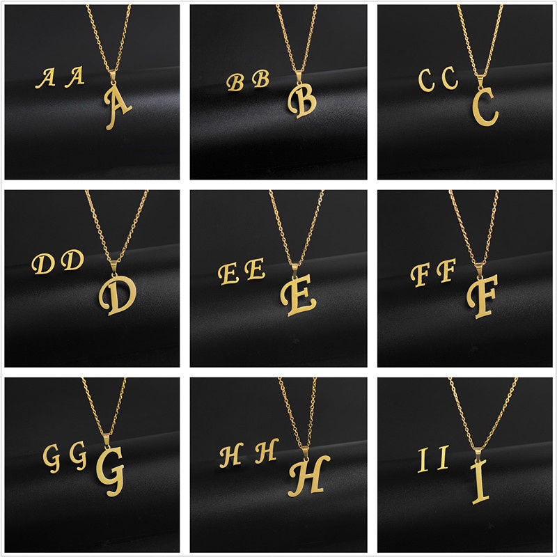 Set Dây Chuyền 26 Chữ Cái A-Z Mạ Vàng 18K Độc Đáo Cá Tính
