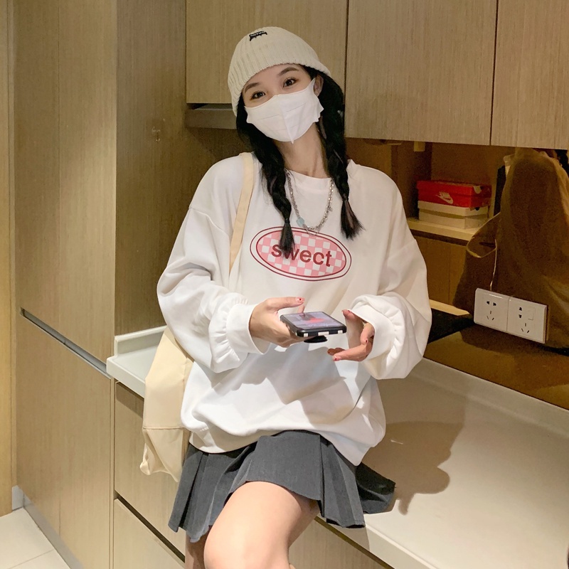 Áo Sweater Tay Dài Cổ Tròn Form Rộng Thời Trang Trẻ Trung