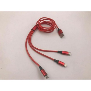 Cáp Sạc 3 Đầu Dây Dù Dây Dài 1.2m