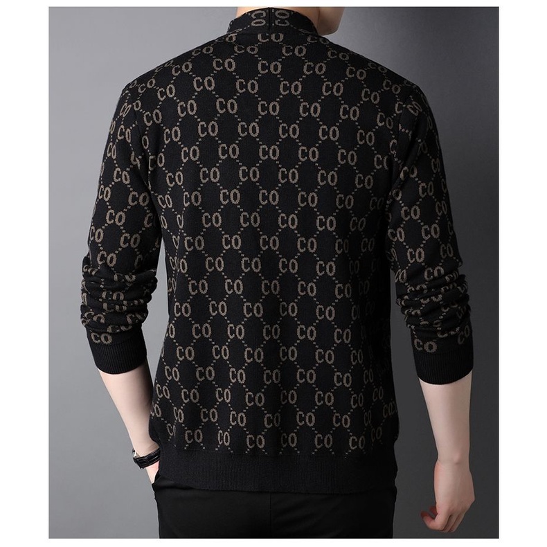 Áo Khoác Cardigan Dệt Kim Dáng Rộng In Họa Tiết Kiểu Hàn Quốc Thời Trang Xuân Thu Cho Nam 2022