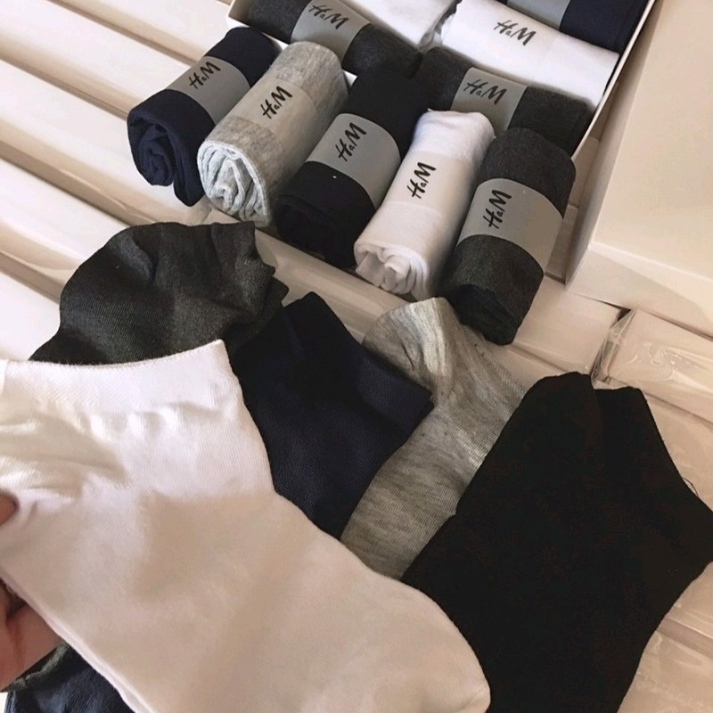 Hộp 10 đôi tất cổ ngắn chống hôi chân hàng xuất dư