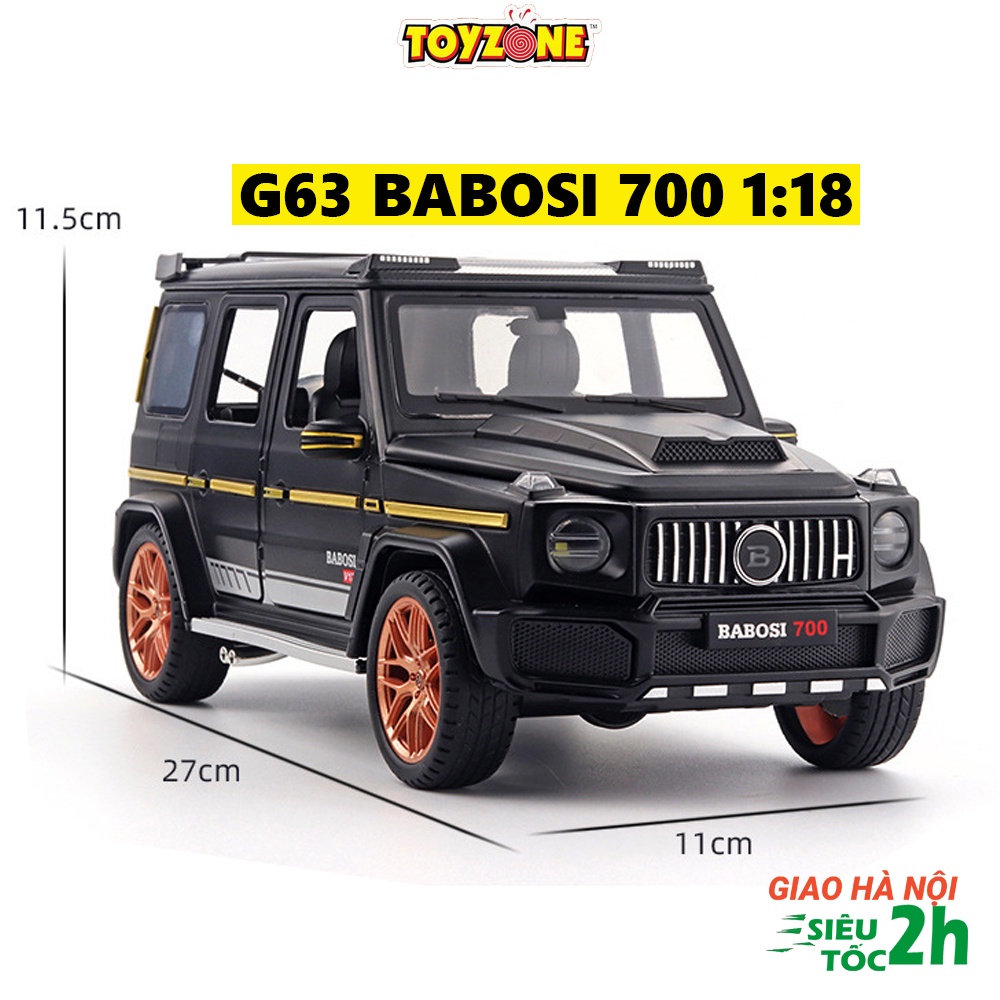 Mô hình xe ô tô Mercedes Benz G63 tỷ lệ 1:18 độ Brabus G700 bằng hợp kim mở full cửa sổ trời capo cửa sau đèn âm thanh