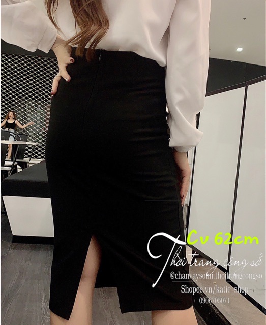 Chân Váy Bút Chì Công Sở Cao Cấp  Chân Váy Bút Chì Dài Quá Gối 62cm